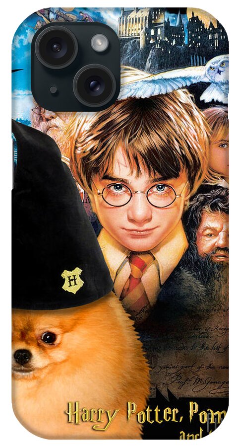 Pomeranian iPhone Case featuring the painting Pomeranian Art Canvas Print - Harry Potter Movie Poster by Sandra Sij