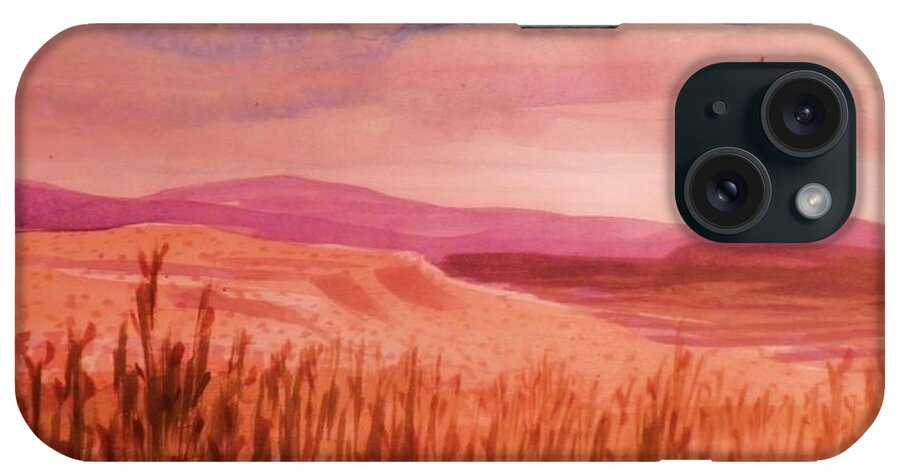 Watercolor iPhone Case featuring the painting Pond In Drought by Suzanne McKay