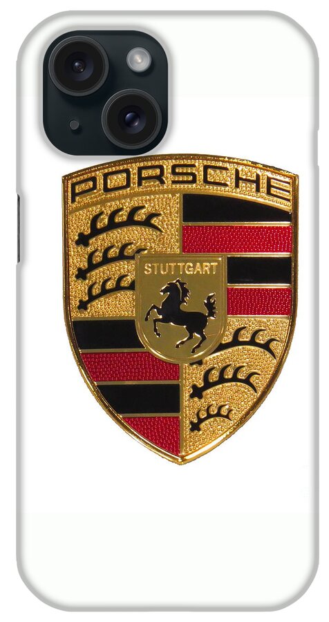 Porsche iPhone Case featuring the photograph Porsche - Emblem White by Scott Cameron