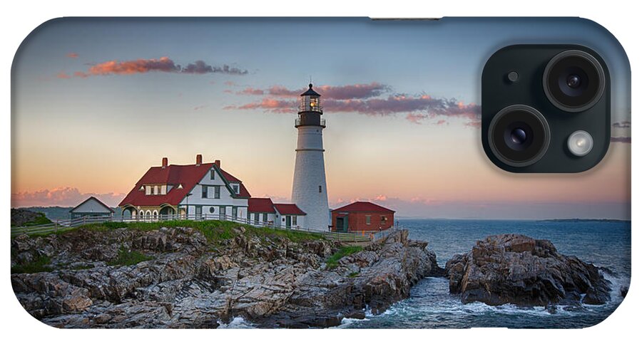 Lighthouse iPhone Case featuring the photograph Portland Headlight Sunset by John Haldane