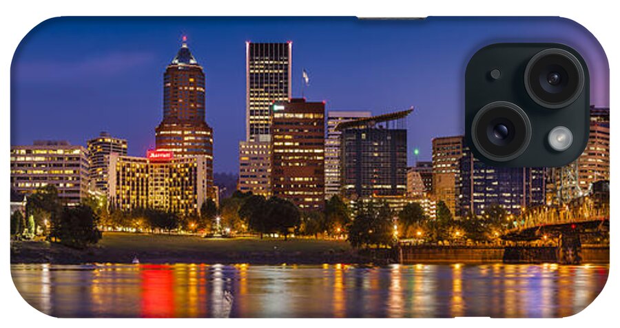 Architecture iPhone Case featuring the photograph Portland Skyline PM by Brian Jannsen