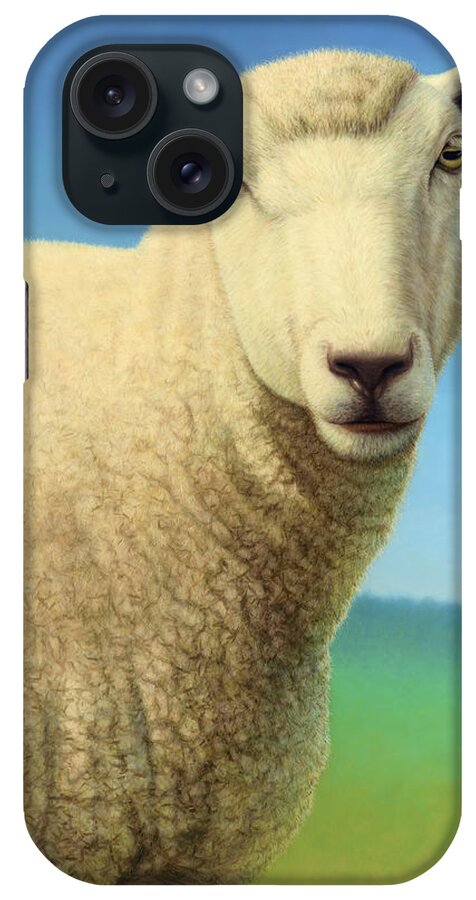 #faatoppicks iPhone Case featuring the painting Portrait of a Sheep by James W Johnson