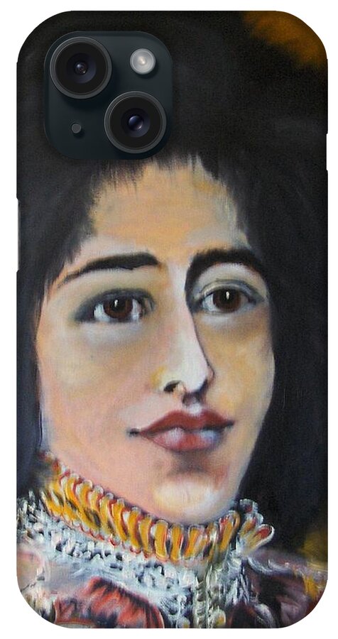 Art iPhone Case featuring the painting Portrait Of A Woman by Ryszard Ludynia