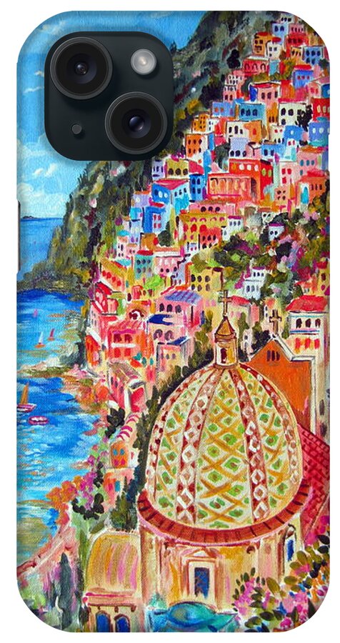 Positano iPhone Case featuring the painting Positano pearl of the Amalfi Coast by Roberto Gagliardi