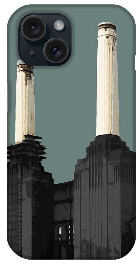 Eye iPhone Case featuring the mixed media Power - Blue GREY by BFA Prints