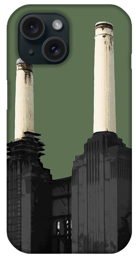 Eye iPhone Case featuring the mixed media Power - Olive GREEN by BFA Prints