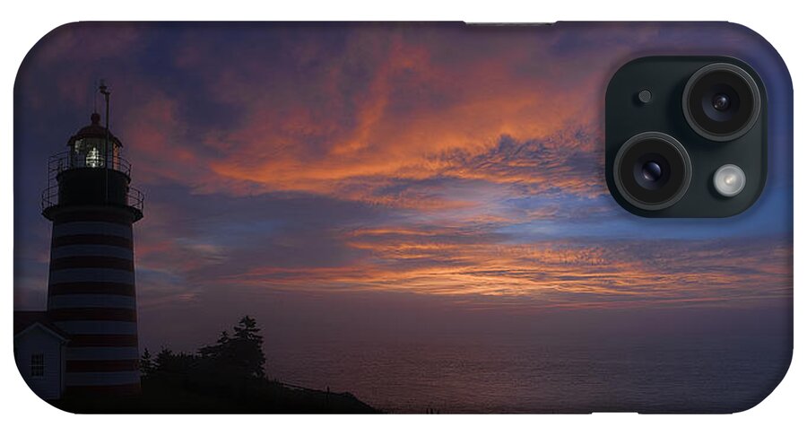 Lighthouse iPhone Case featuring the photograph Pre Dawn Lighthouse Sentinel by Marty Saccone