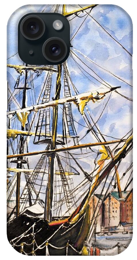 Boat iPhone Case featuring the painting Precious Riggings by Richard Jules