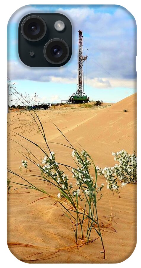 Precision Rig 10 iPhone Case featuring the photograph Precision Rig 10 Near Monahans by Lanita Williams