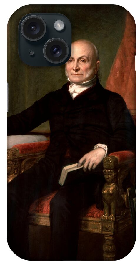 John Quincy Adams iPhone Case featuring the painting President John Quincy Adams by War Is Hell Store