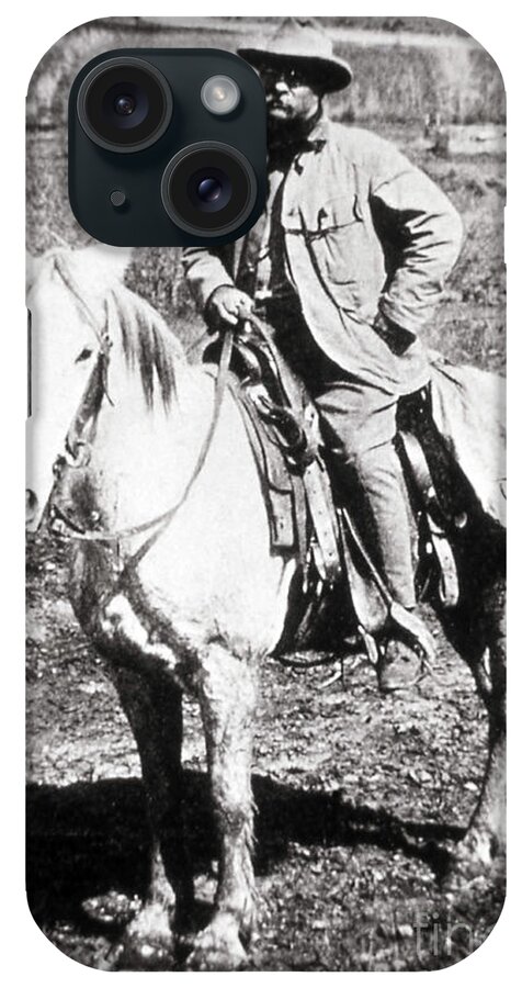 Theodore Roosevelt iPhone Case featuring the photograph President Theodore Roosevelt Riding by NPS Photo