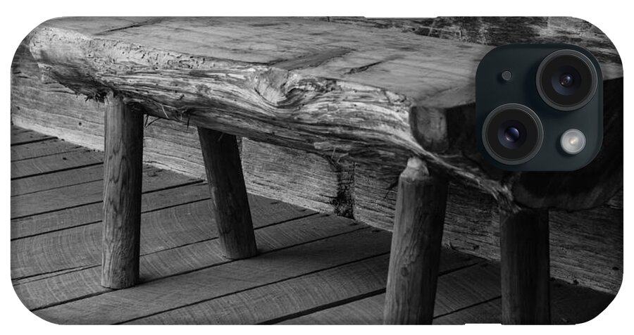 Historic iPhone Case featuring the photograph Primitive Wooden Bench by Robert Hebert