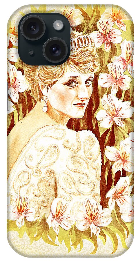 Princess Diana iPhone Case featuring the painting Princess Diana by Irina Sztukowski