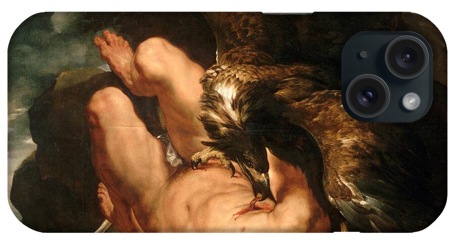  Peter Paul Rubens iPhone Case featuring the painting Prometheus Bound by Peter Paul Rubens