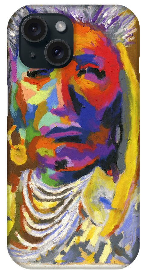 Indian iPhone Case featuring the painting Proud Native American by Stephen Anderson