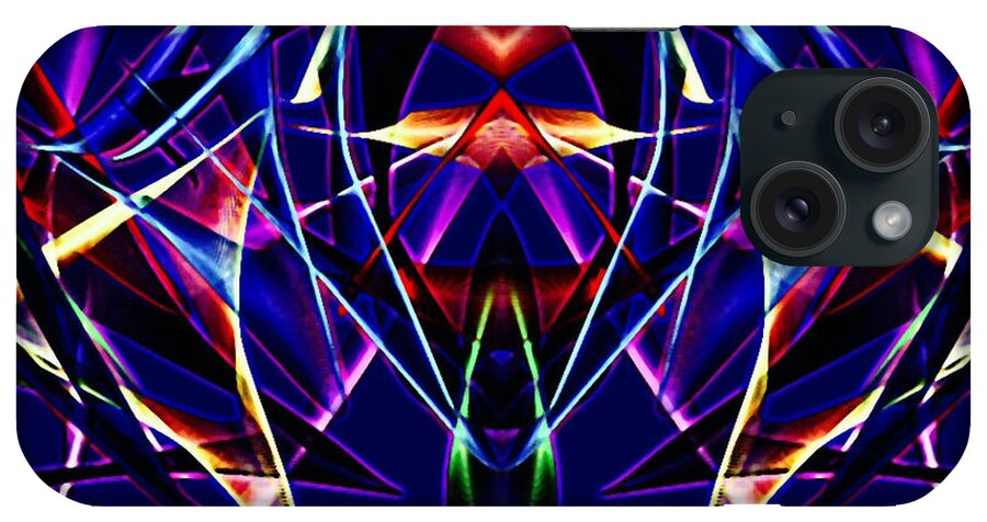 Digital Art Abstract Bat And Wings iPhone Case featuring the digital art Psychedelic Bat N Wings by Gayle Price Thomas