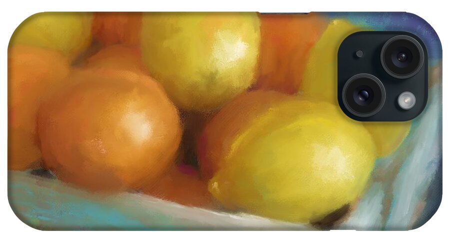 Oranges iPhone Case featuring the painting Pucker Power by Colleen Taylor