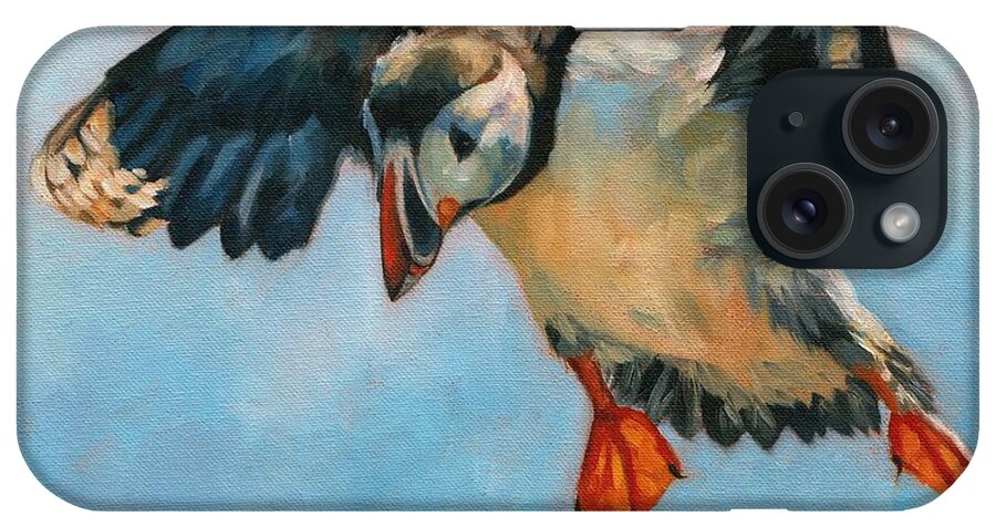 Puffin iPhone Case featuring the painting Puffin by David Stribbling
