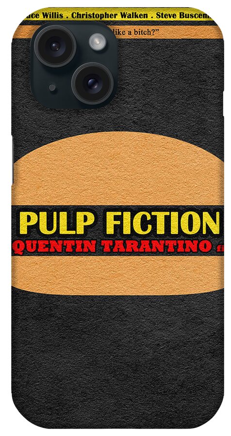 Pulp Fiction iPhone Case featuring the digital art Pulp Fiction by Inspirowl Design