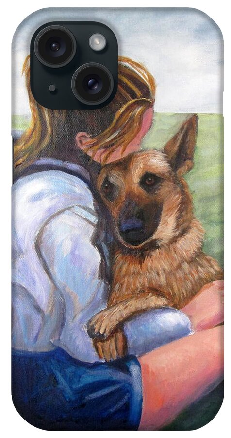 Dog iPhone Case featuring the painting Puppy Love by Rosie Sherman
