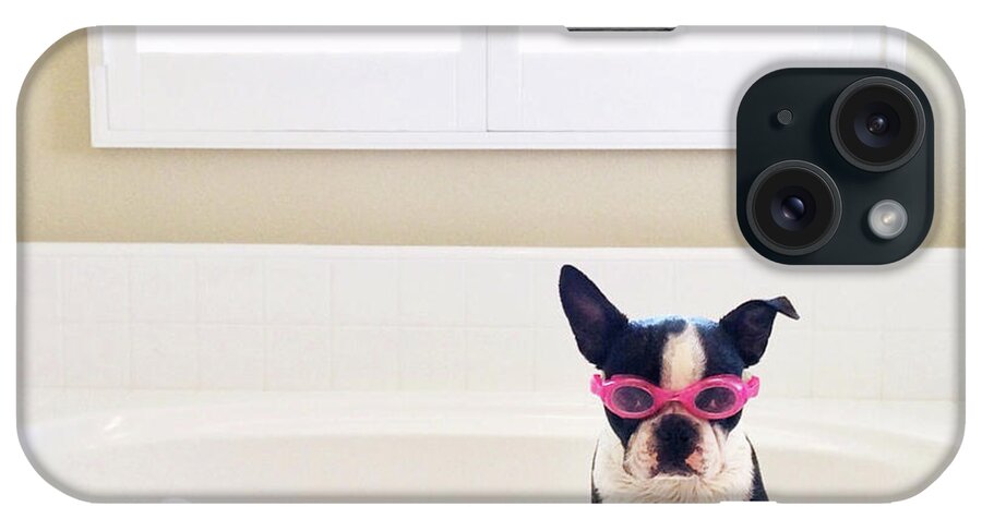 Pets iPhone Case featuring the photograph Puppy Wearing Goggles by Michelle Nicoloff