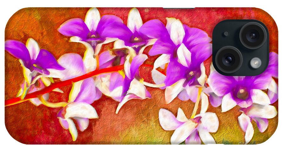 Orchid iPhone Case featuring the digital art Purple and Red by Ken Frischkorn