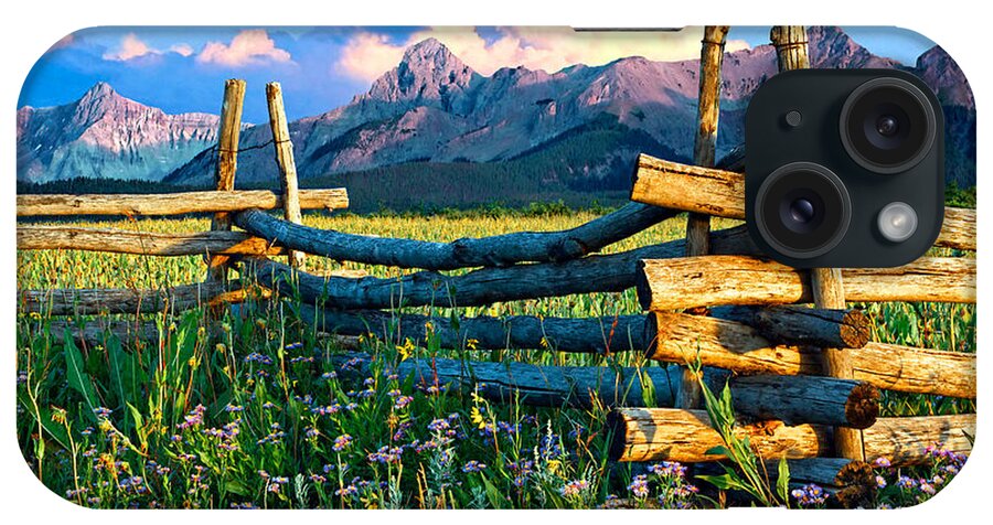Rocky Mountains iPhone Case featuring the photograph Purple Mountains and Flowers by Rick Wicker