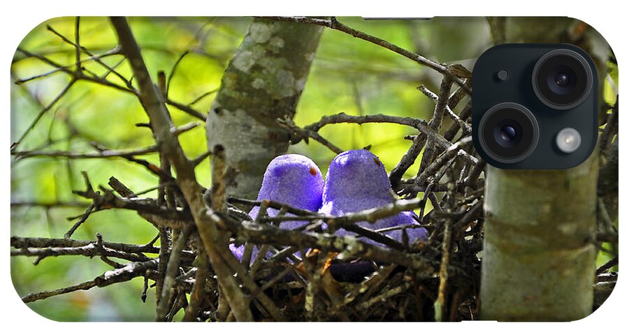 Peeps iPhone Case featuring the photograph Purple Peeps Pair by Al Powell Photography USA