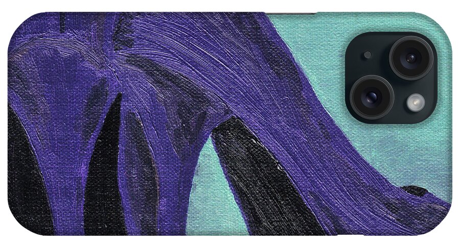 Purple iPhone Case featuring the painting Purple Shoes by Laurel Best