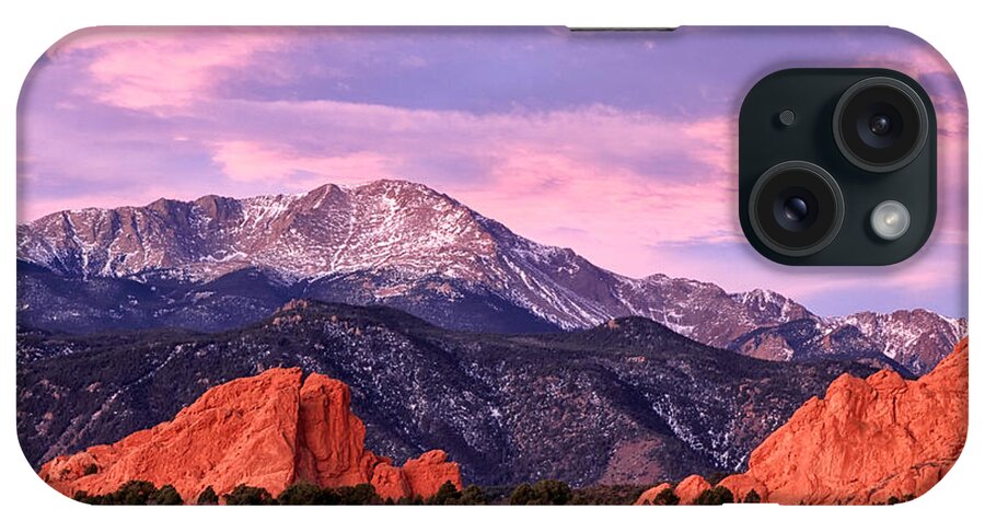 Pikes Peak iPhone Case featuring the photograph Purple Skies over Pikes Peak by Ronda Kimbrow