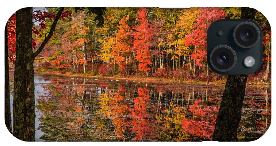 #foliage_reports iPhone Case featuring the photograph Quabbin reservoir fall foliage by Jeff Folger