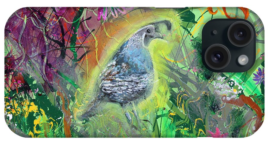 Representations.figurative iPhone Case featuring the painting Quail detail from Manifestaion of the Quail by Anne Cameron Cutri
