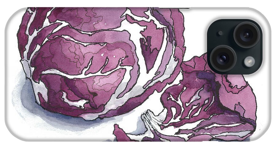 Vegetable iPhone Case featuring the painting Refined Radicchio by Maria Hunt