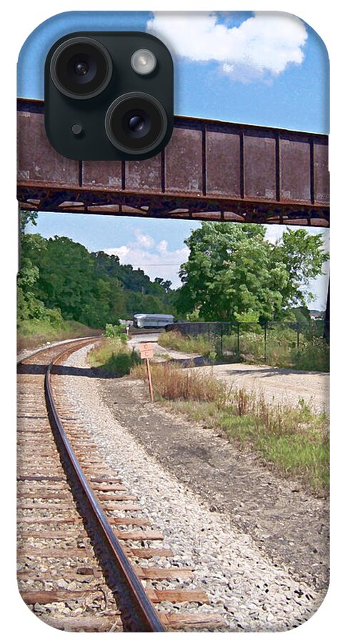 Railroad iPhone Case featuring the photograph Railroad Train Tracks And Trestle by Phil Perkins