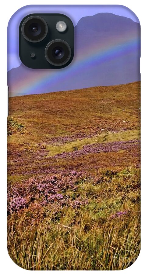 Rainbow iPhone Case featuring the photograph Rainbow and Heather by Henry Kowalski