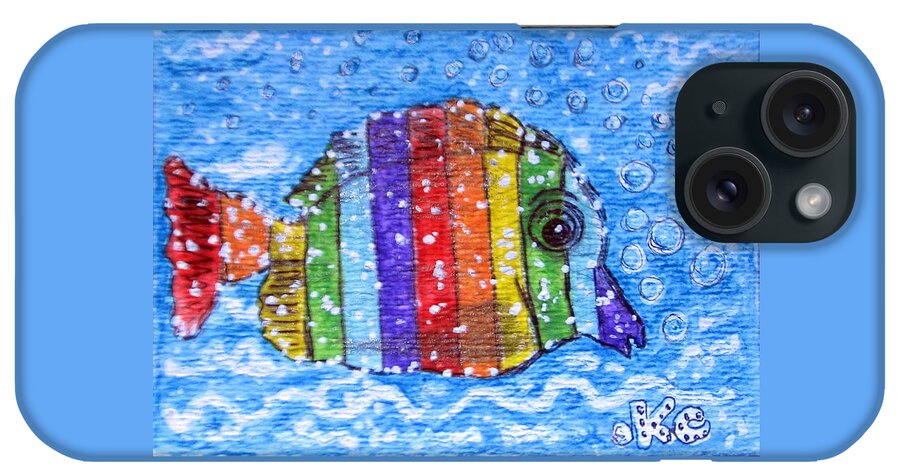 Fish iPhone Case featuring the painting Rainbow Fish by Kathy Marrs Chandler