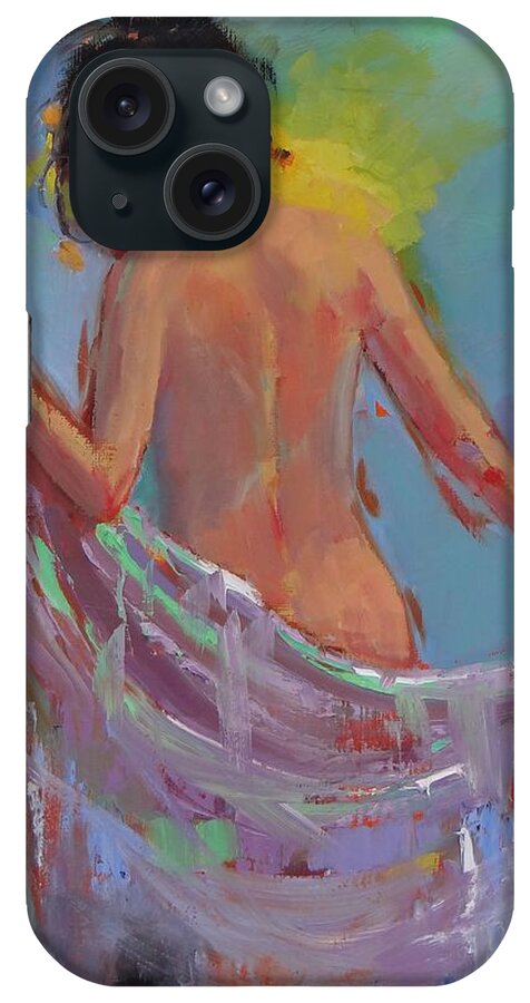 Sexy Woman iPhone Case featuring the painting Rainbow by Laura Lee Zanghetti