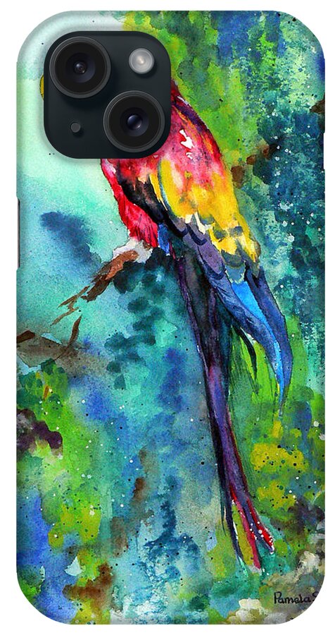 Rainbow On The Fly iPhone Case featuring the painting Rainbow on the Fly by Pamela Shearer