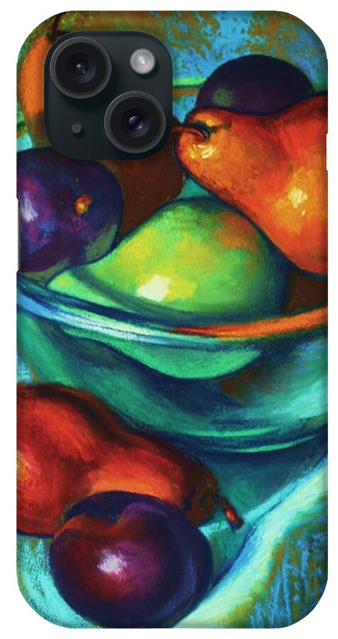 Pastel iPhone Case featuring the painting Rainbow Pears by Peggy Wrobleski