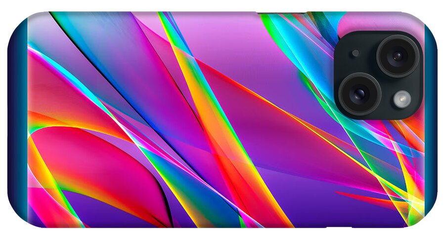 Textures iPhone Case featuring the digital art Rainbow Ribbons by Rick Wicker