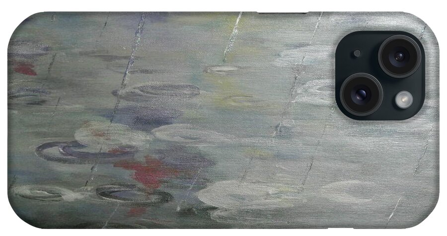 Rain iPhone Case featuring the painting Raindrops by Lynne McQueen