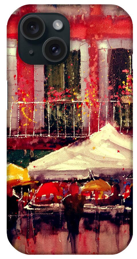 Italy iPhone Case featuring the painting Rainy Day in Fivizzano by Sandra Strohschein