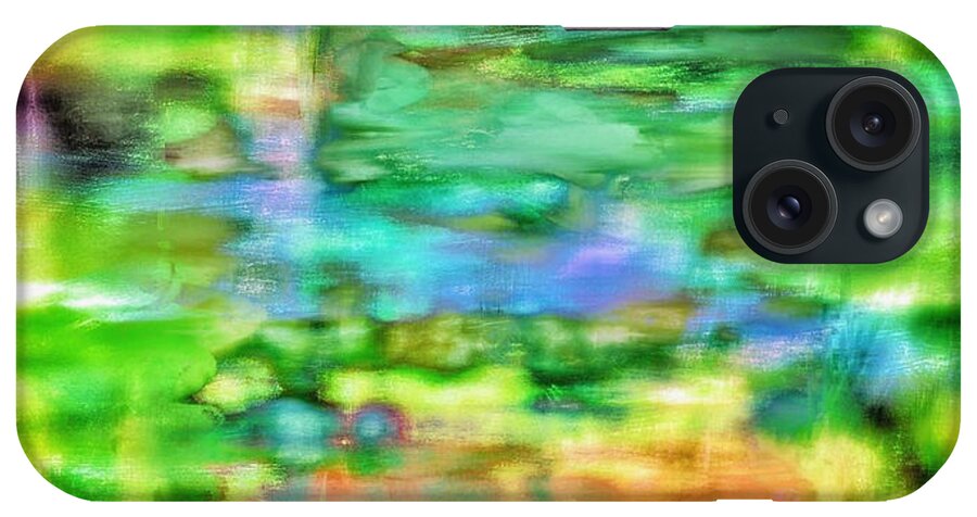 Abstract Art iPhone Case featuring the painting Rainy Day Reflection by Steven Llorca