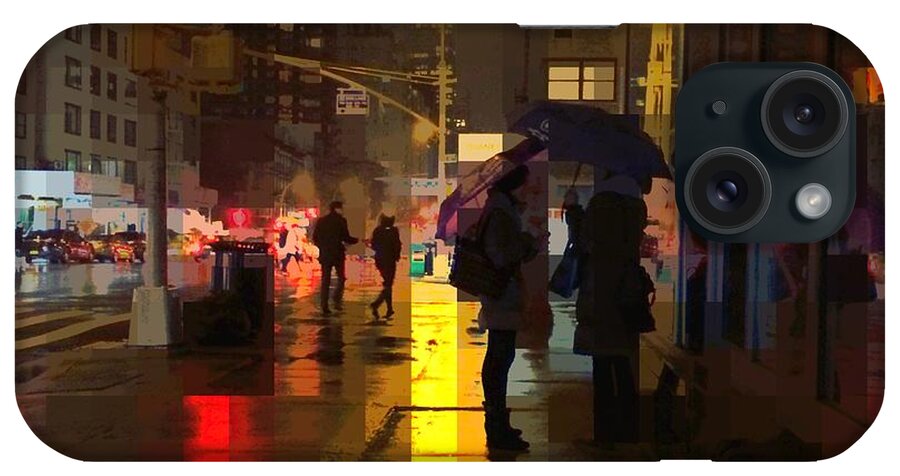 Rainy Night iPhone Case featuring the photograph Rainy Night New York by Miriam Danar