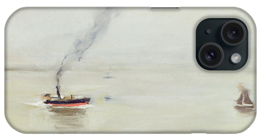 Regenstimmung Auf Der Elbe iPhone Case featuring the painting Rainy Weather on the Elbe by Max Liebermann
