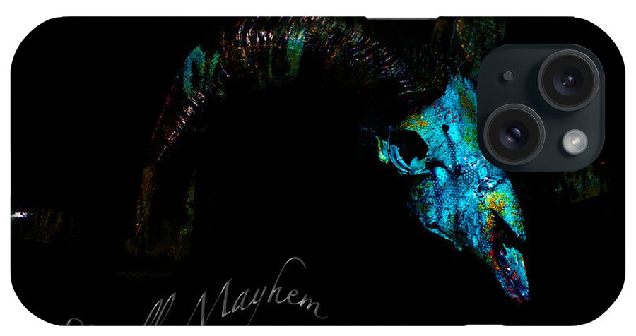 Skulls Mayhem Art iPhone Case featuring the photograph Rammed by Mayhem Mediums