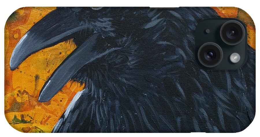 Raven iPhone Case featuring the painting Raven Festival by Jaime Haney