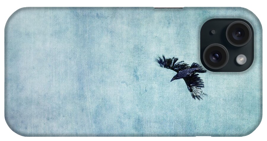Minimalistic iPhone Case featuring the photograph Ravens flight by Priska Wettstein