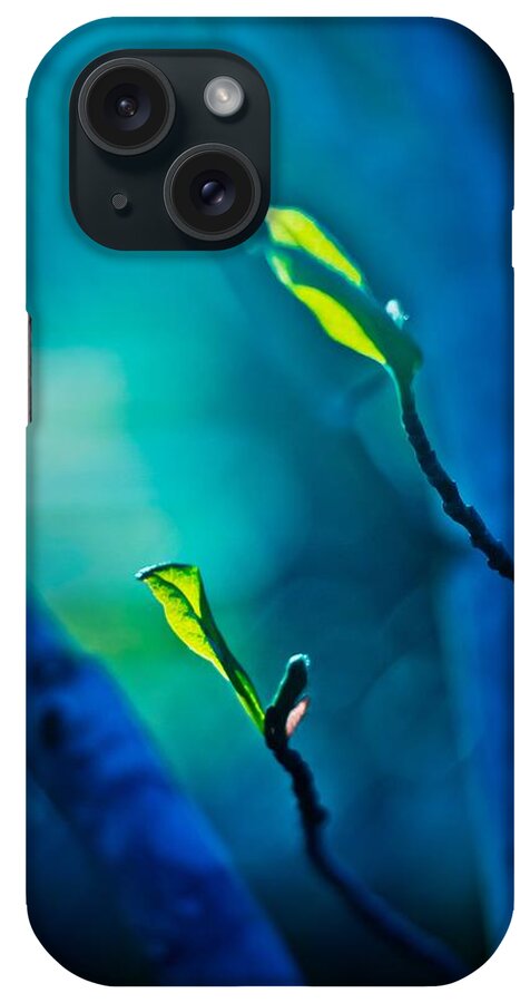 Blue iPhone Case featuring the digital art Reaching for the Light by Linda Unger