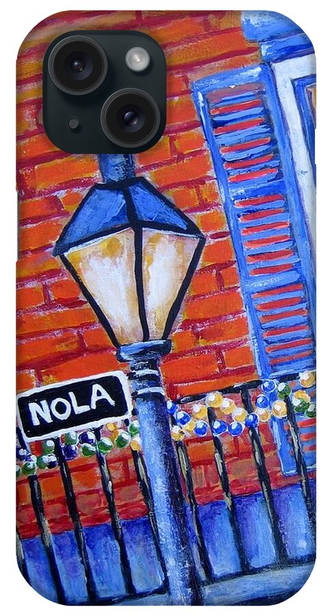New Orleans iPhone Case featuring the painting Ready for Mardi Gras by Suzanne Theis